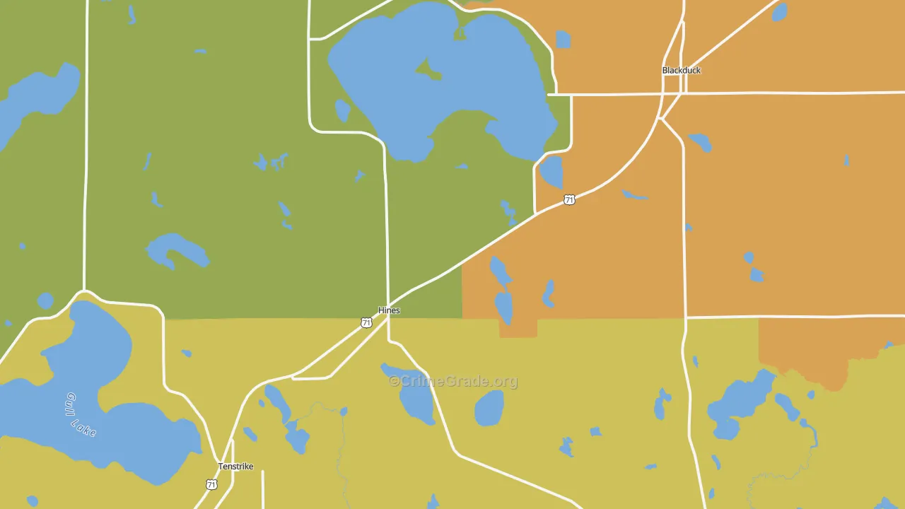 Hines, MN Map of Vandalism Rates