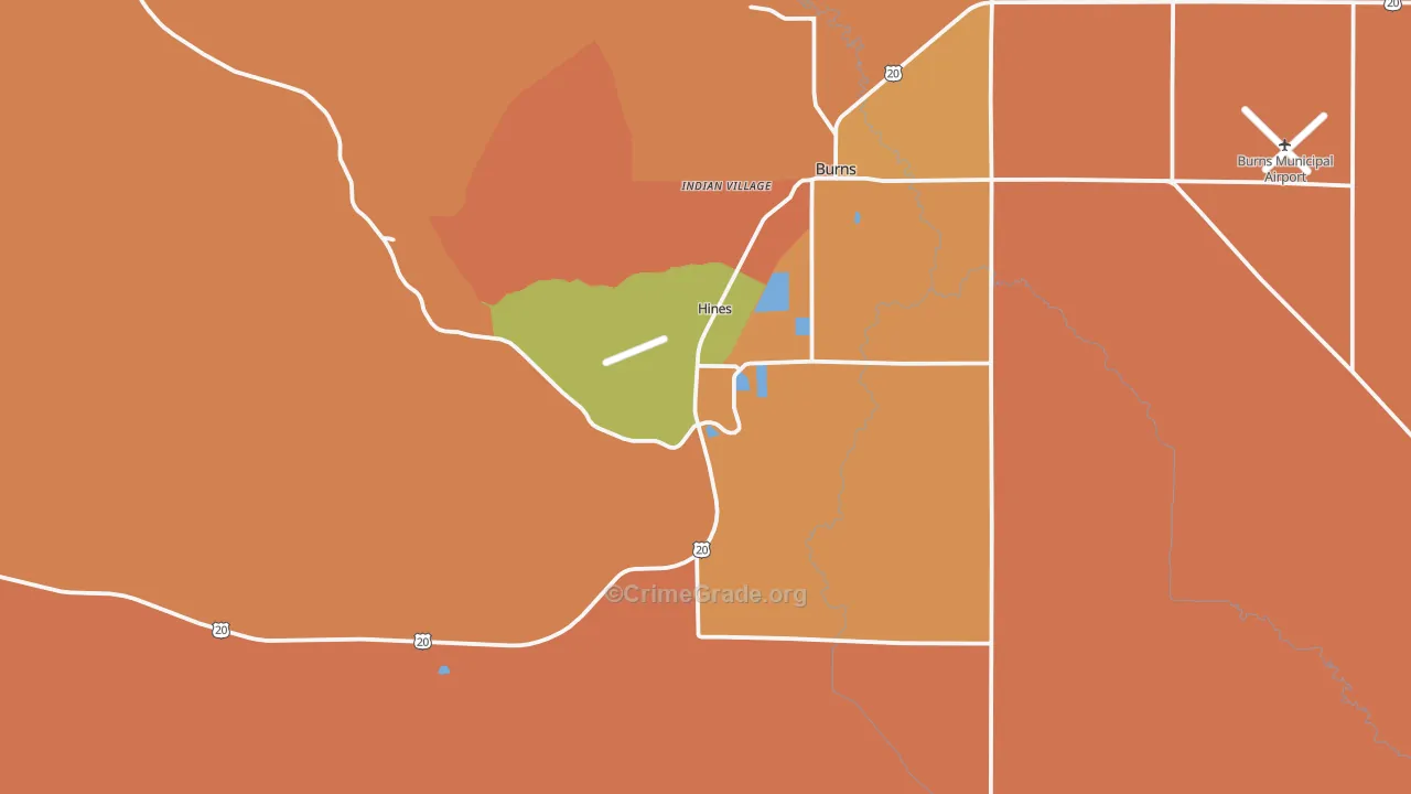 Hines, OR Map of Vandalism Rates