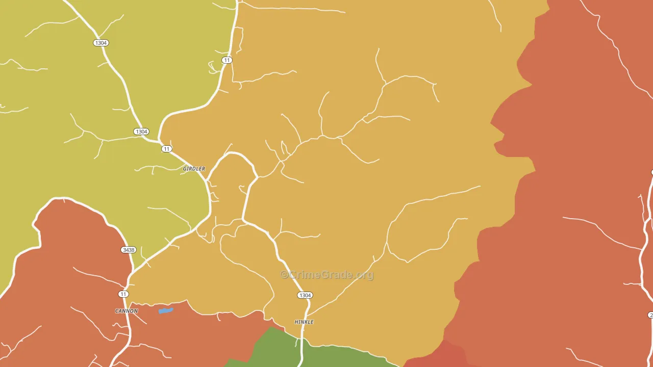 Hinkle, KY Map of Vandalism Rates