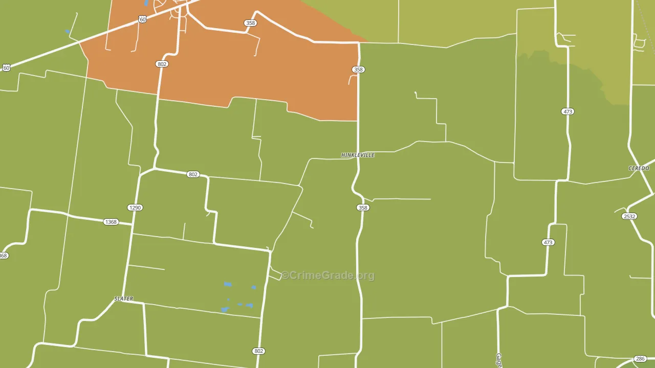 Hinkleville, KY Map of Vandalism Rates