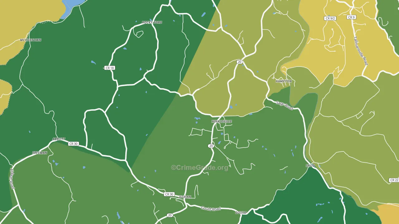 Hinkleville, WV Map of Vandalism Rates