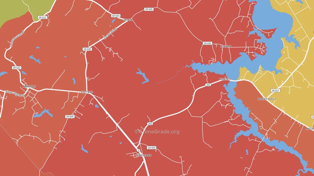 Hinnom, VA Map of Vandalism Rates