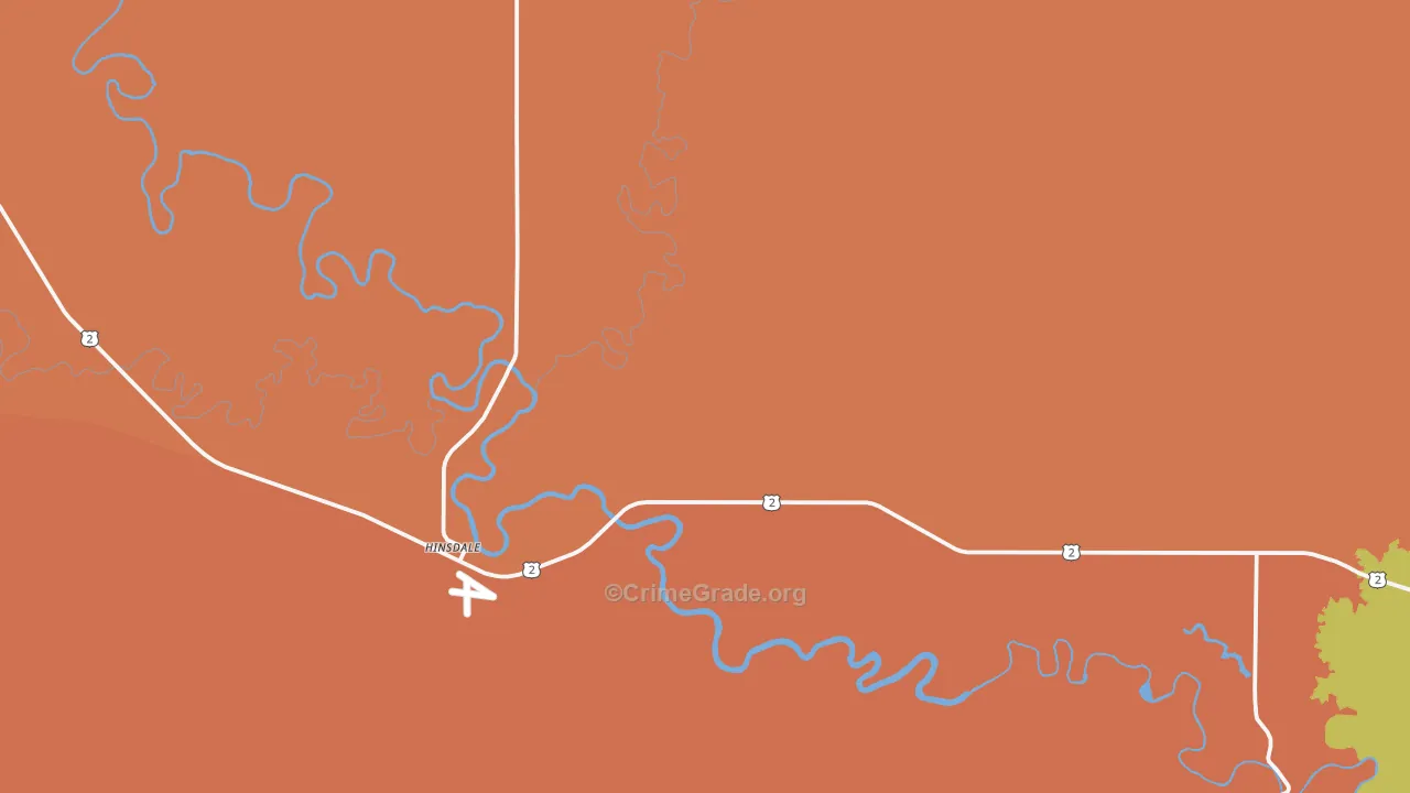 Hinsdale, MT Map of Vandalism Rates