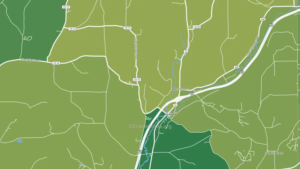 Hinsdale, NY Map of Vandalism Rates