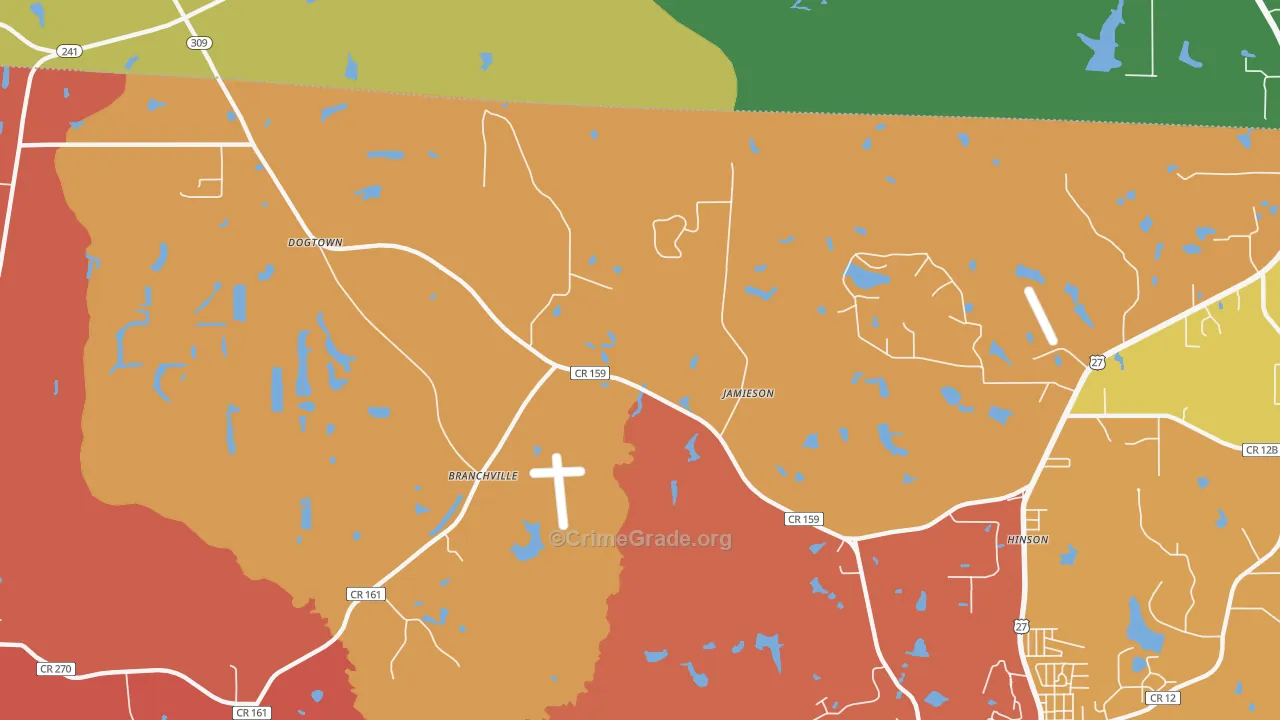 Hinson, FL Map of Vandalism Rates