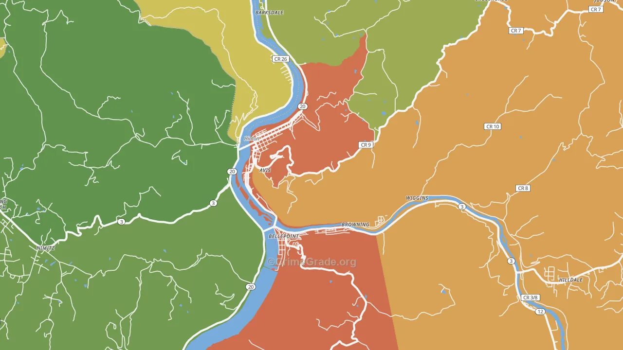 Hinton, WV Map of Vandalism Rates