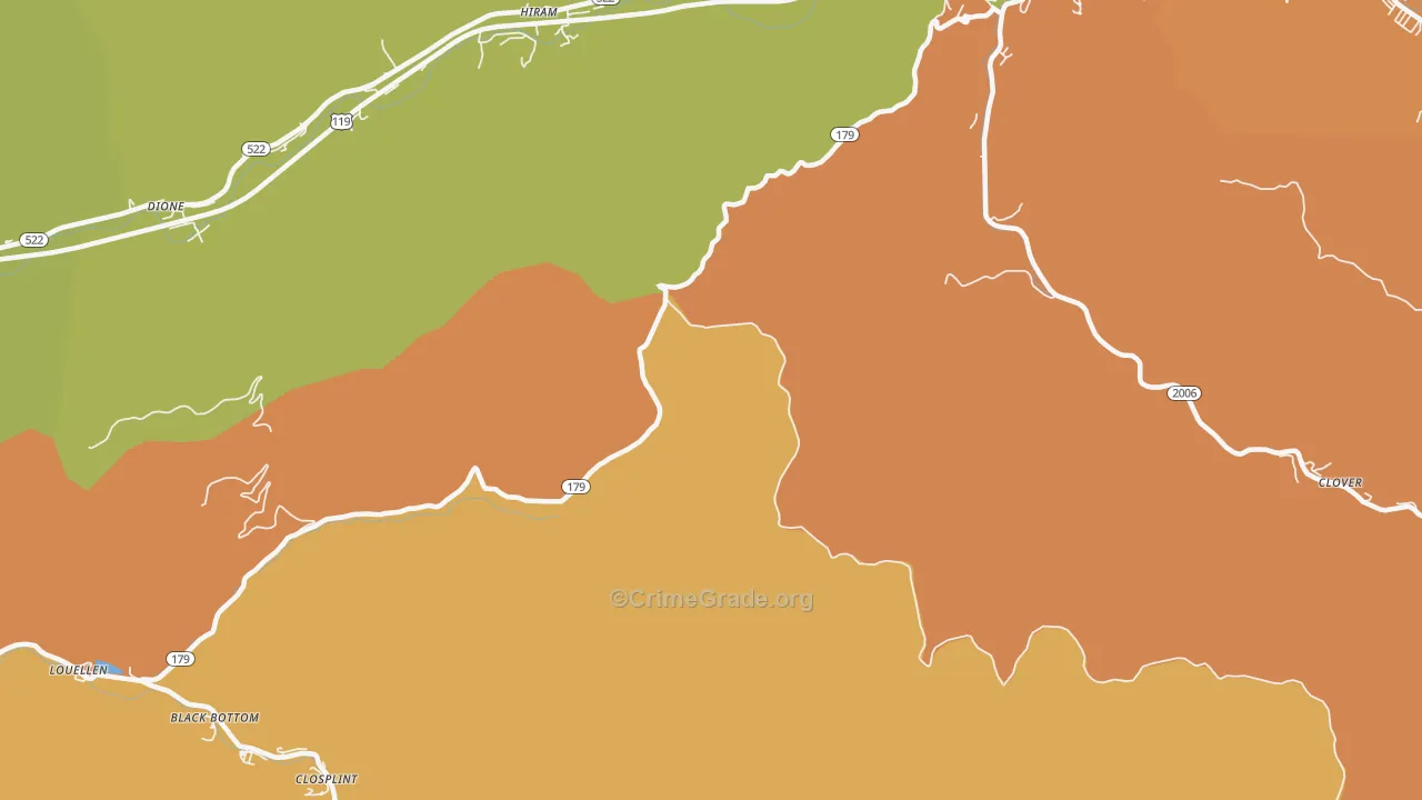 Hiram, KY Map of Vandalism Rates