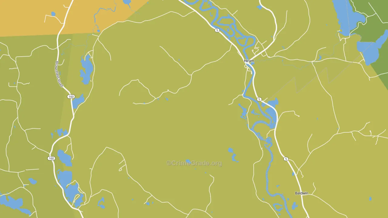 Hiram, ME Map of Vandalism Rates