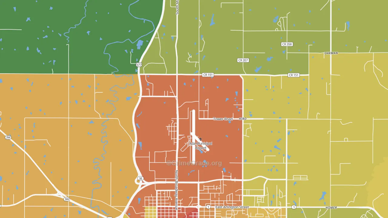 Hird, OK Map of Vandalism Rates