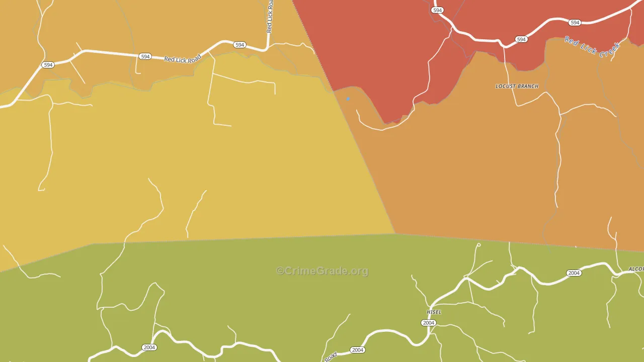 Hisel, KY Map of Vandalism Rates