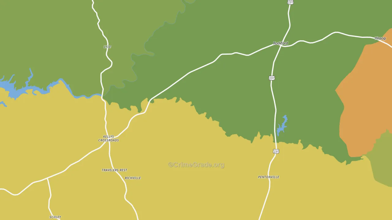 Hissop, AL Map of Vandalism Rates