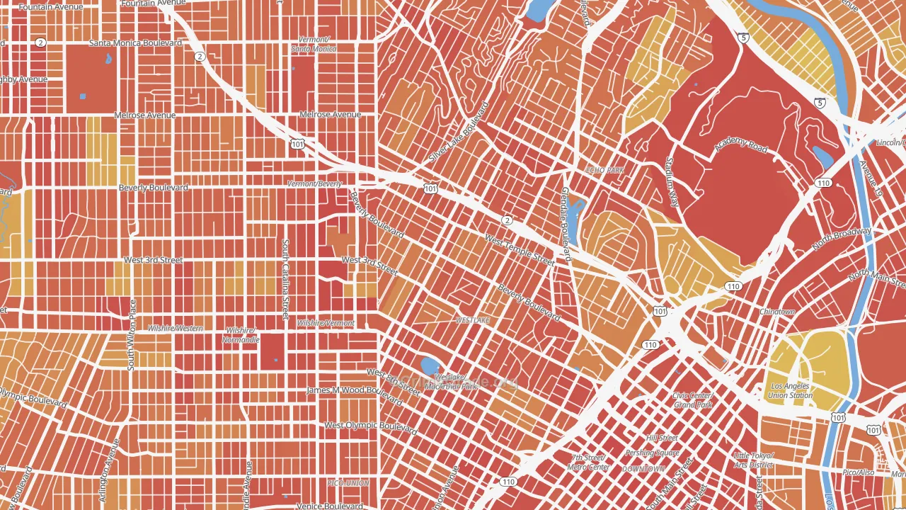 Historic Filipinotown, Los Angeles, CA Map of Vandalism Rates