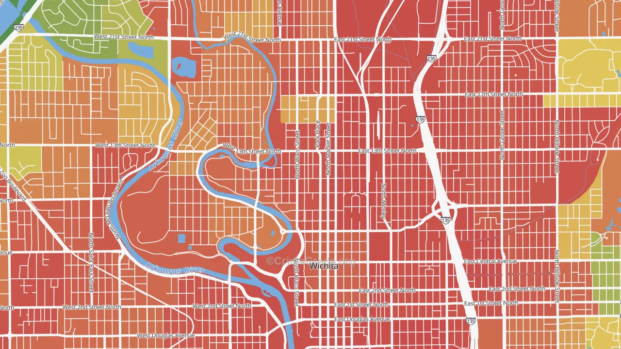 Historic Midtown, Wichita, KS Map of Vandalism Rates