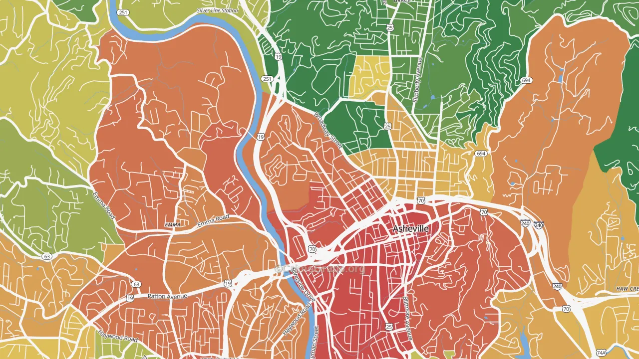 Historic Montford, Asheville, NC Map of Vandalism Rates