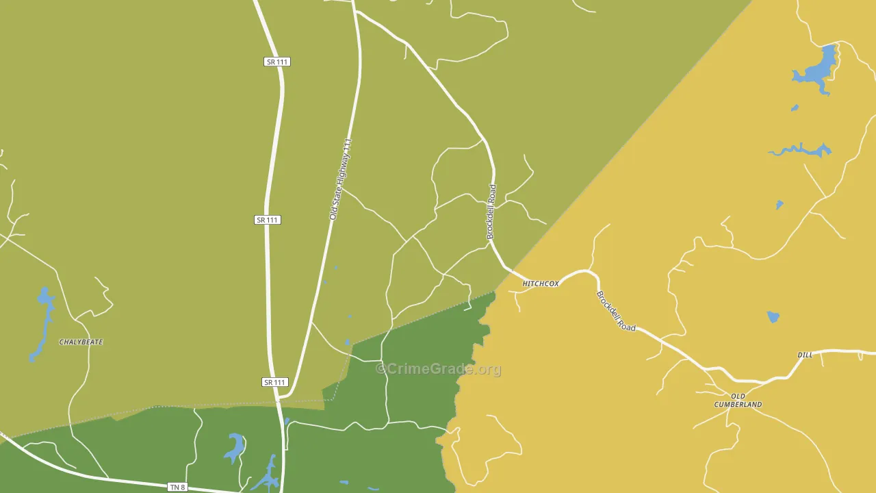 Hitchcox, TN Map of Vandalism Rates