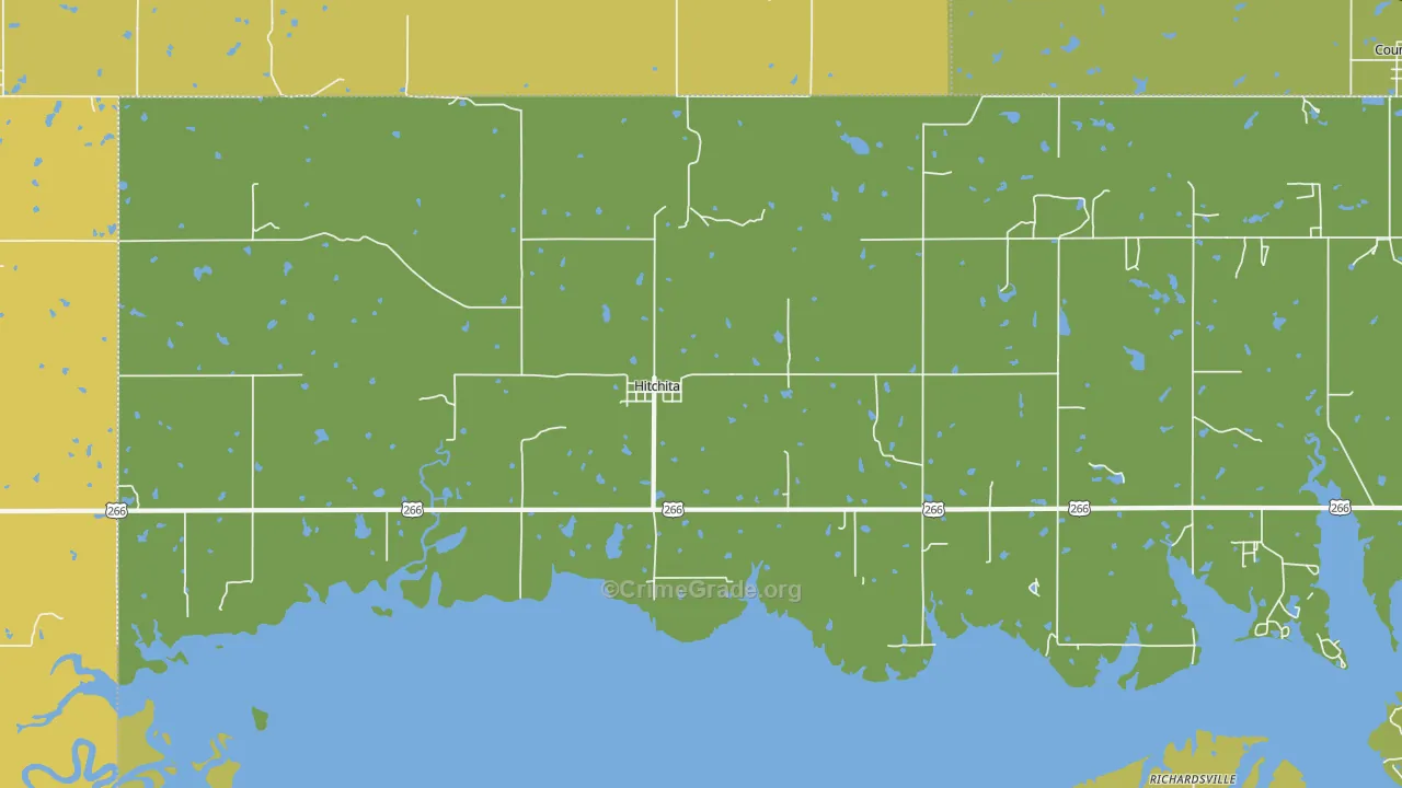 Hitchita, OK Map of Vandalism Rates