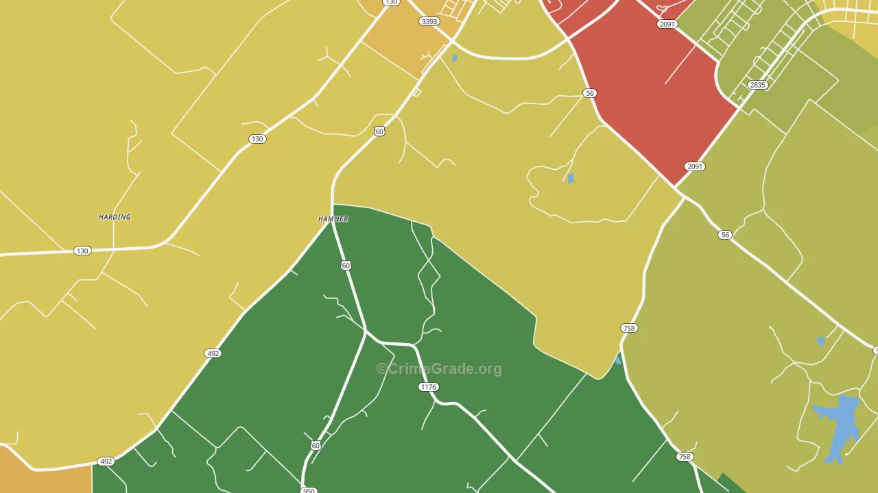 Hitesville, KY Map of Vandalism Rates