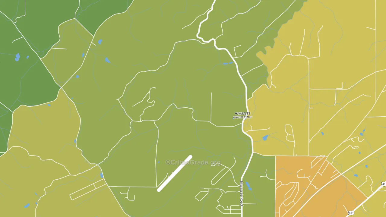 Hiwassee College, TN Map of Vandalism Rates