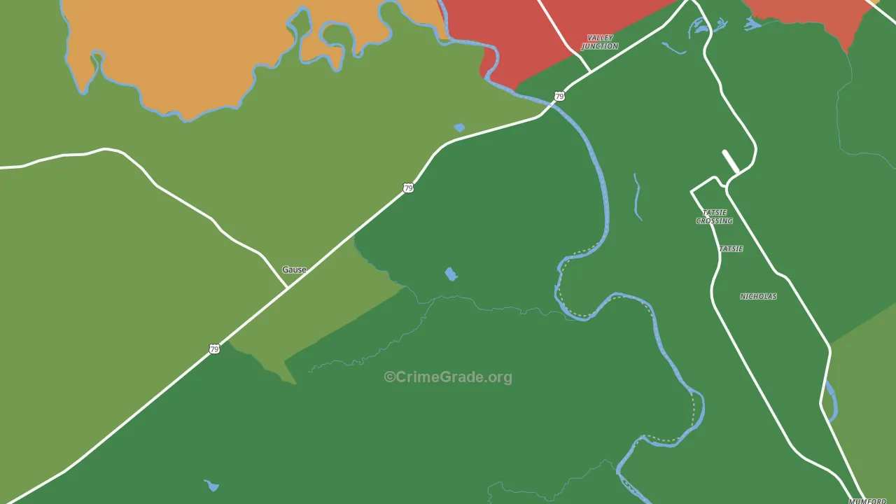 Hix, TX Map of Vandalism Rates