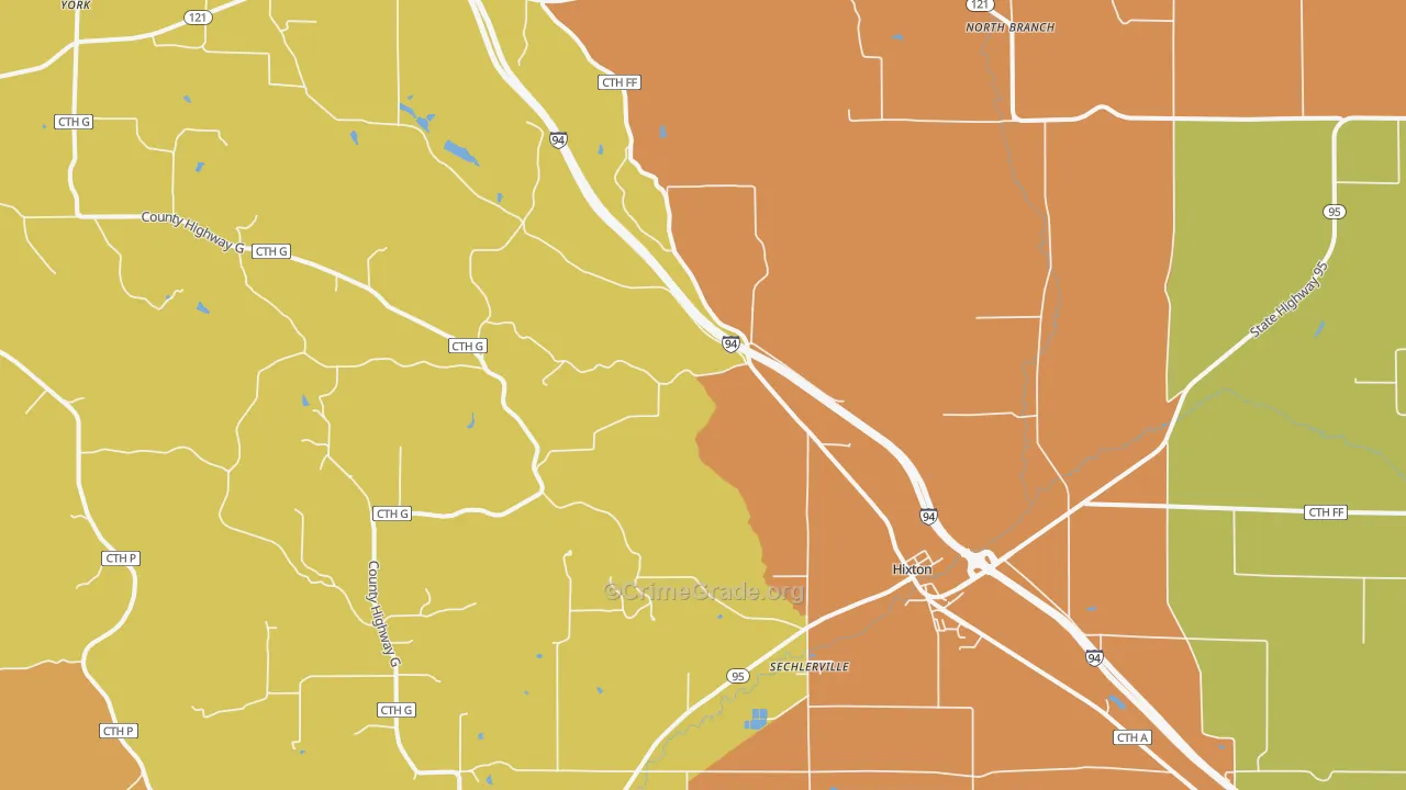 Hixton, WI Map of Vandalism Rates