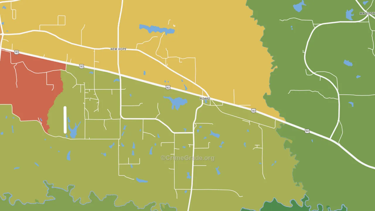 Hoard, TX Map of Vandalism Rates