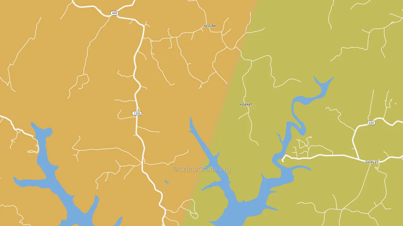 Hobart, KY Map of Vandalism Rates
