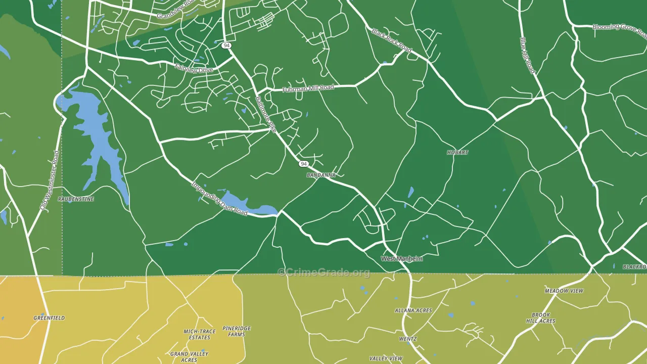 Hobart, PA Map of Vandalism Rates