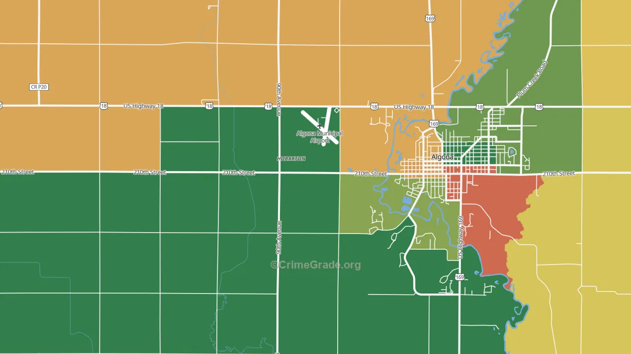 Hobarton, IA Map of Vandalism Rates