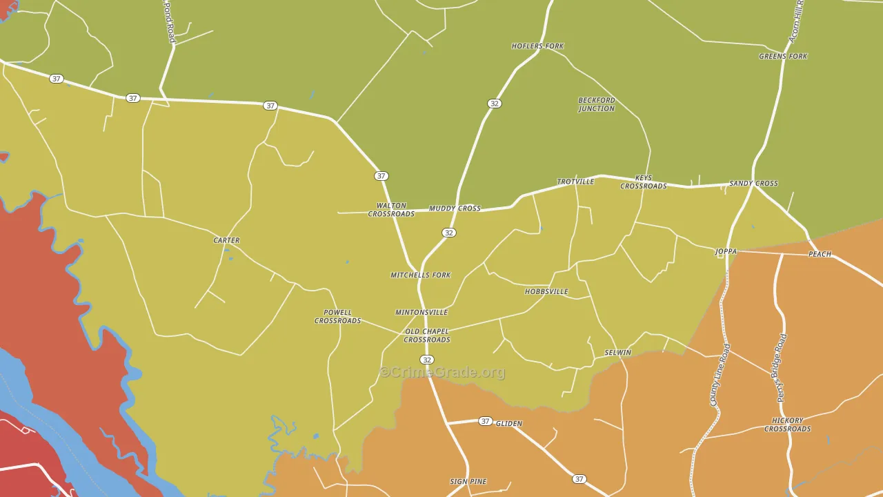 Hobbsville, NC Map of Vandalism Rates