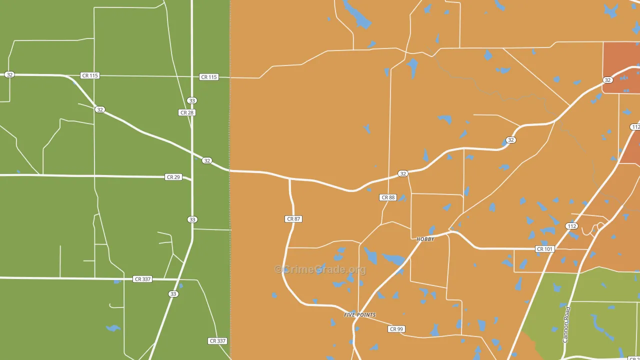 Hobby, GA Map of Vandalism Rates