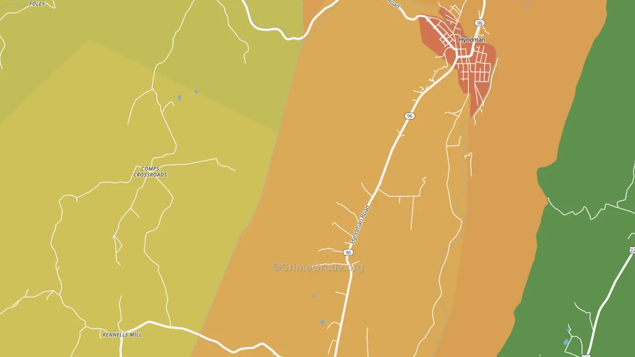 Hoblitzell, PA Map of Vandalism Rates