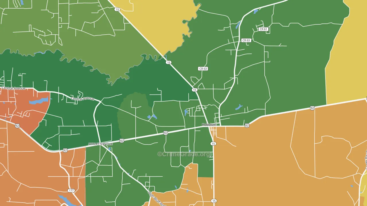 Hoboken, GA Map of Vandalism Rates