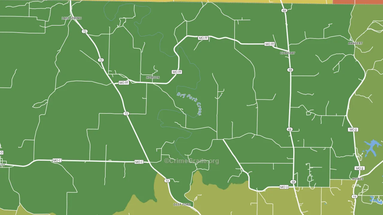 Hobson, MO Map of Vandalism Rates
