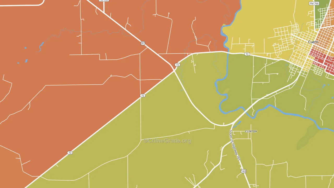 Hochheim, TX Map of Vandalism Rates