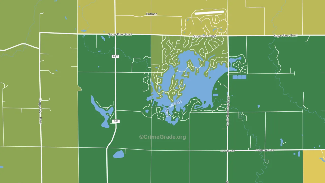 Hockaday, MI Map of Vandalism Rates