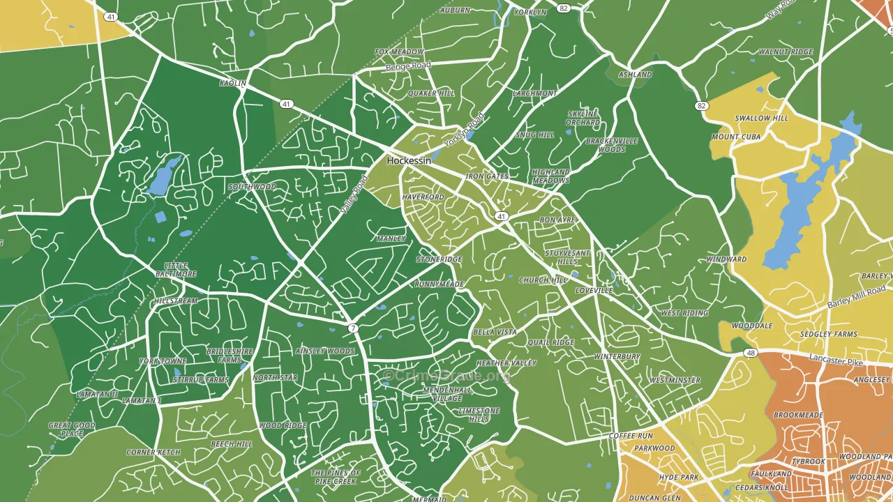 Hockessin, DE Map of Vandalism Rates