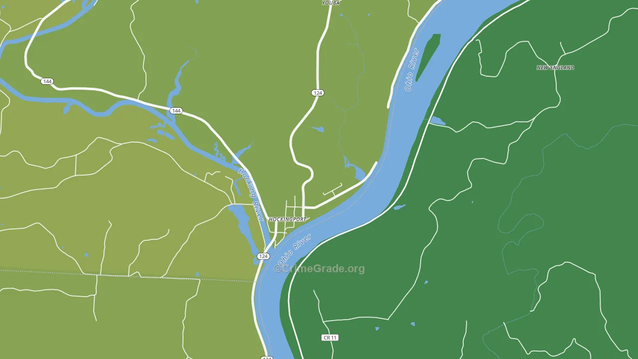 Hockingport, OH Map of Vandalism Rates