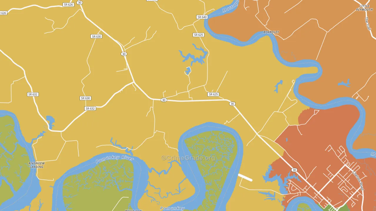 Hockley, VA Map of Vandalism Rates