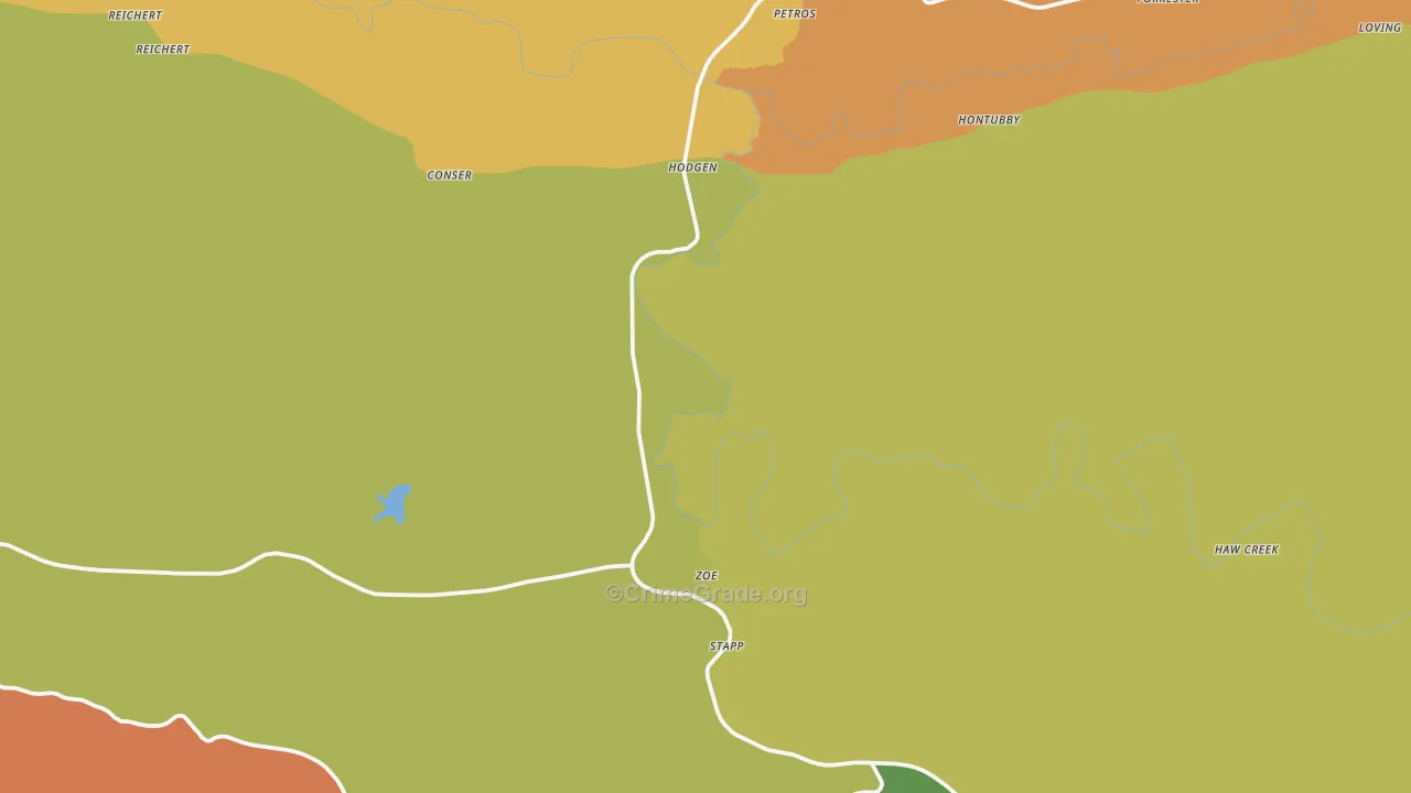 Hodgen, OK Map of Vandalism Rates