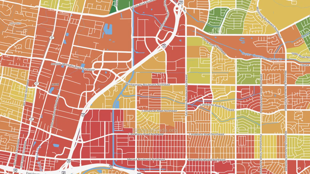 Hodgin, Albuquerque, NM Map of Vandalism Rates