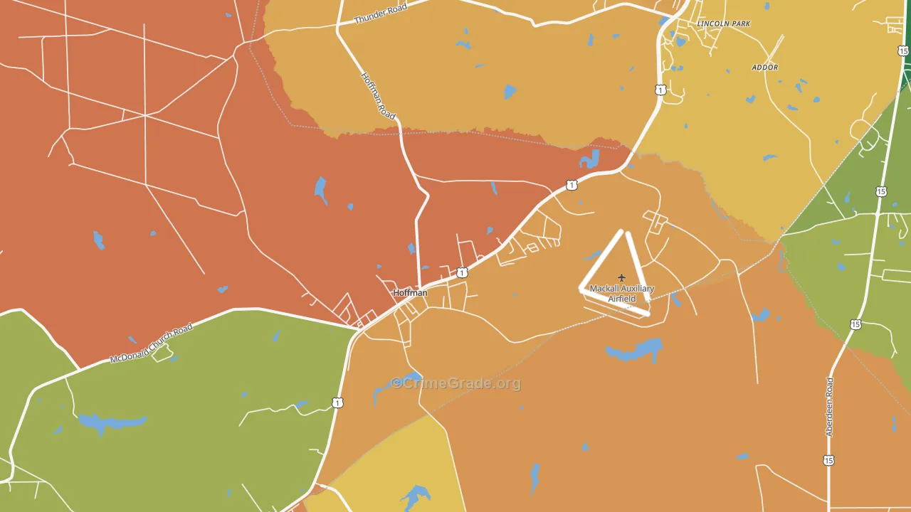 Hoffman, NC Map of Vandalism Rates