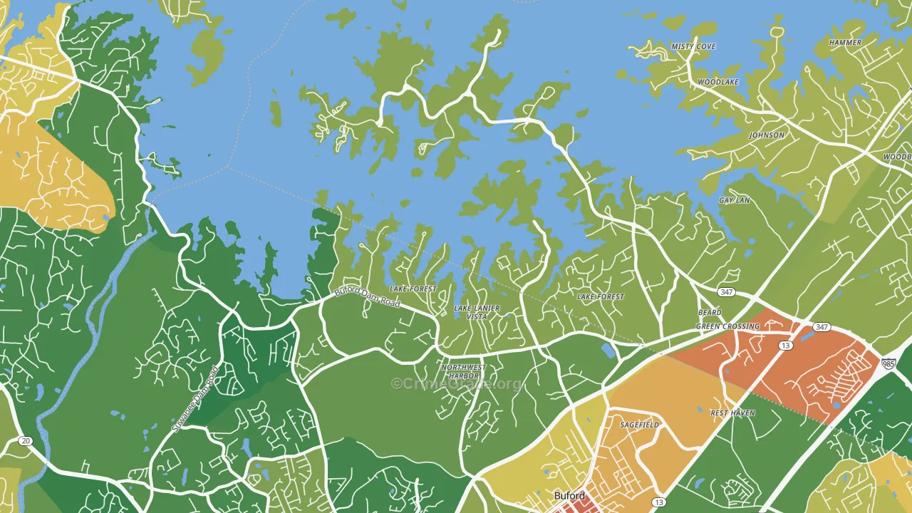 Hog Mountain, GA Map of Vandalism Rates