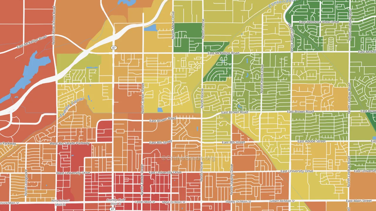 Hohokam Village, Mesa, AZ Map of Vandalism Rates