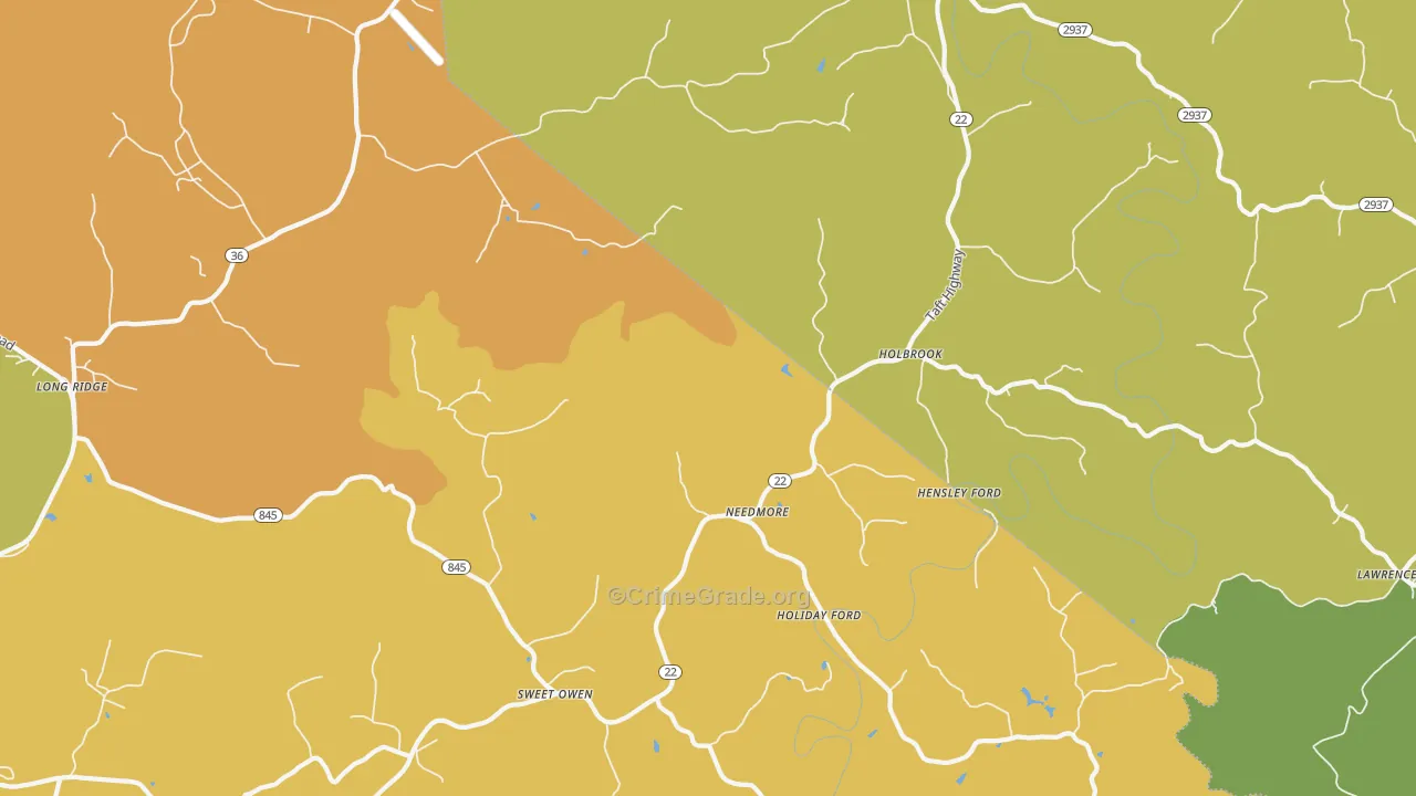 Holbrook, KY Map of Vandalism Rates