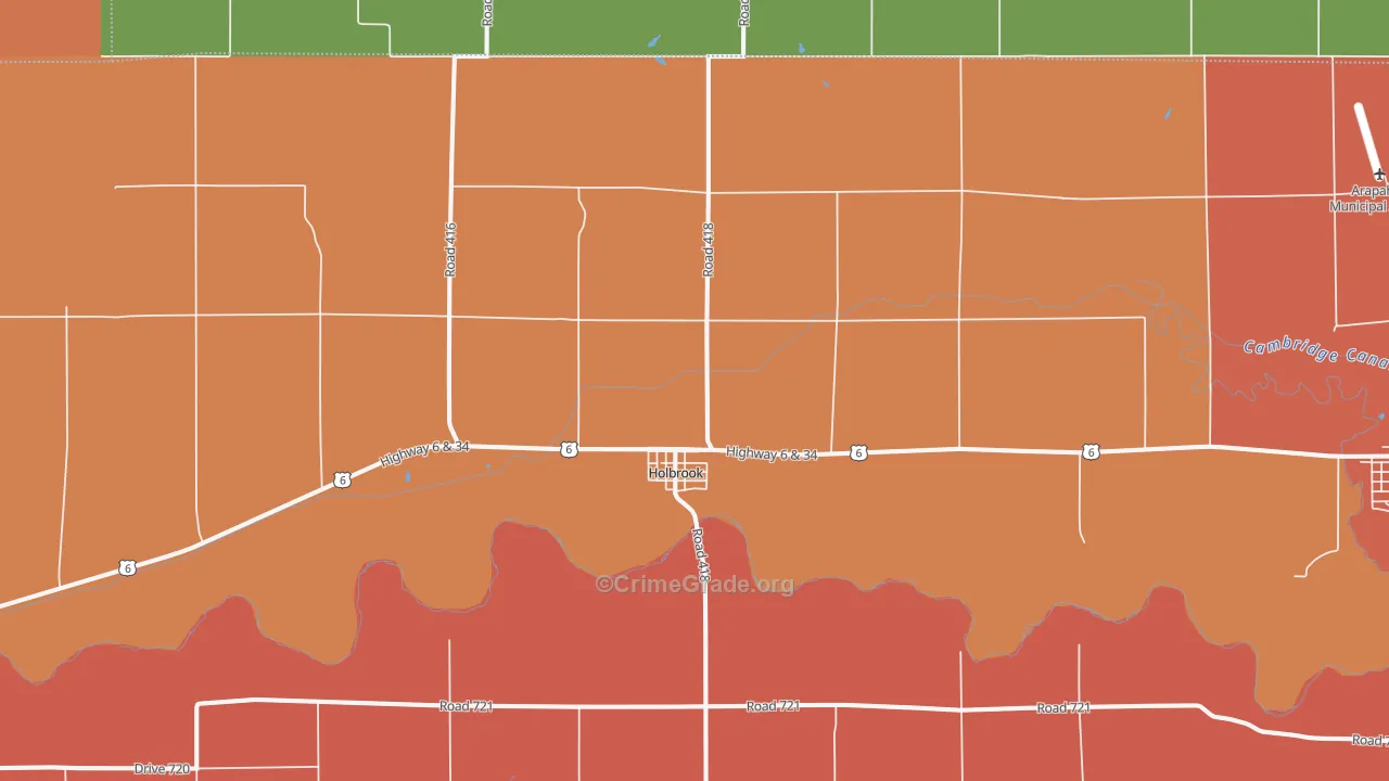 Holbrook, NE Map of Vandalism Rates