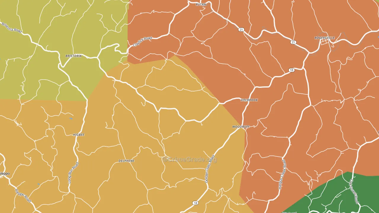 Holbrook, PA Map of Vandalism Rates