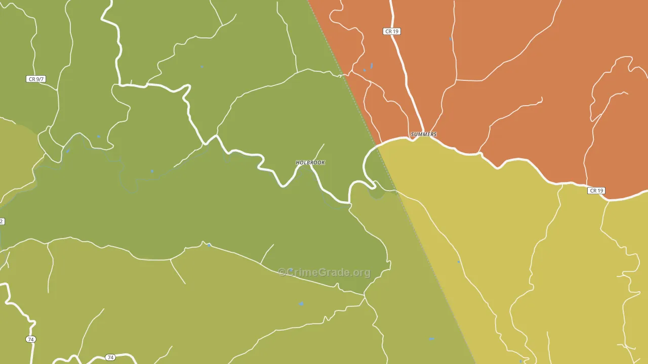 Holbrook, WV Map of Vandalism Rates