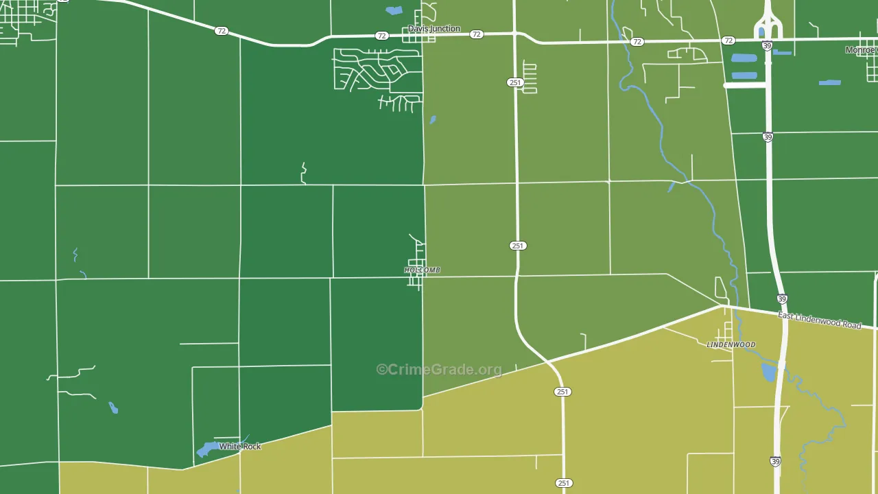 Holcomb, IL Map of Vandalism Rates