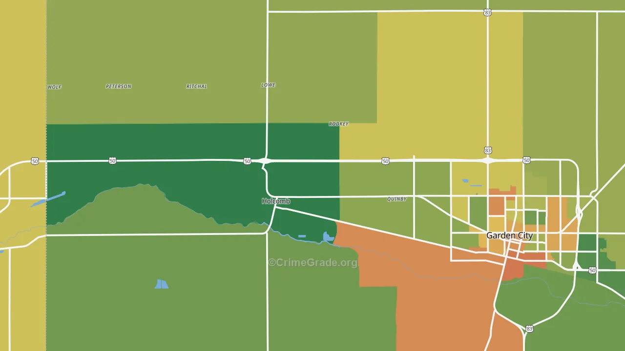 Holcomb, KS Map of Vandalism Rates