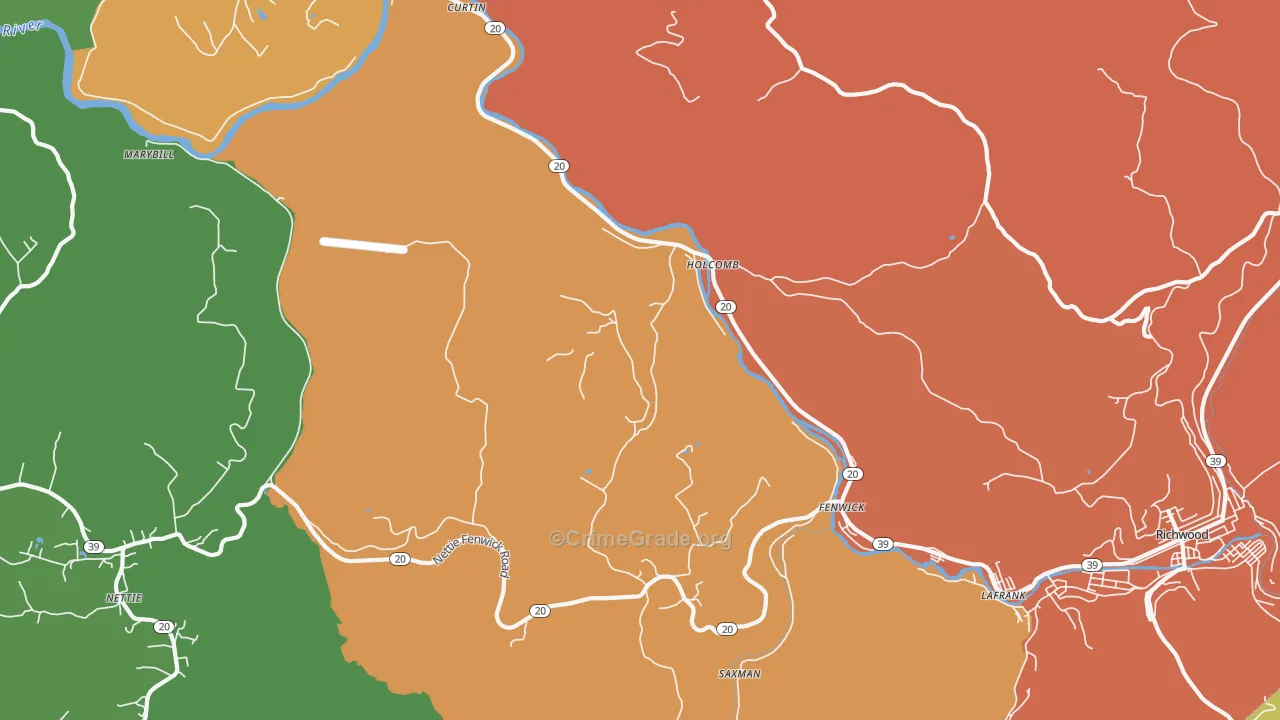 Holcomb, WV Map of Vandalism Rates